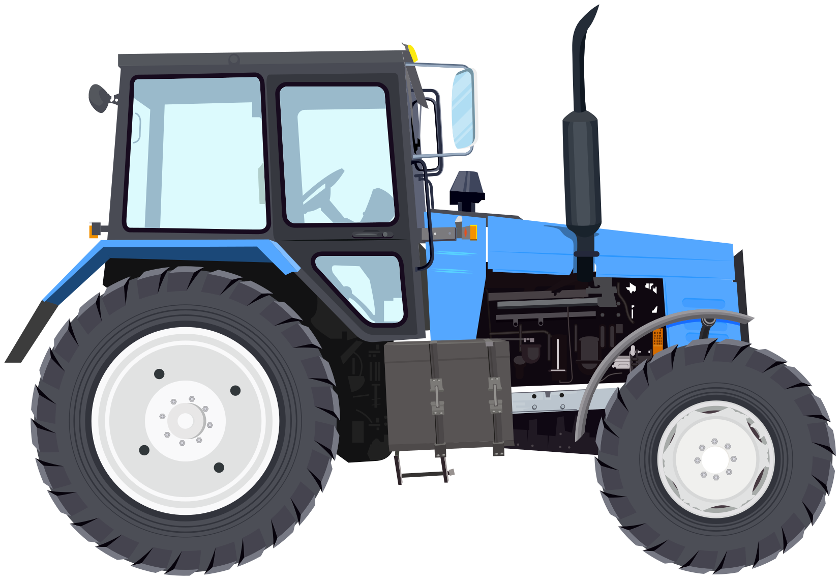 Detský vinylový koberec modrý moderný traktor - Tenstickers