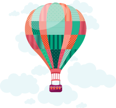 Detský vinylový koberec patchwork balónik - Tenstickers