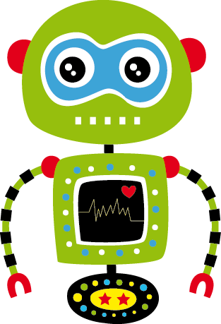 Detský vinylový koberec zelený robot - Tenstickers