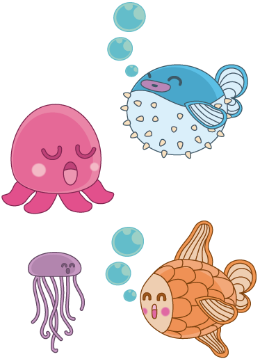 Detský vinylový koberec s ilustráciou rýb - Tenstickers