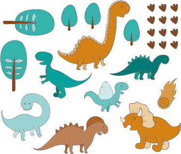 Detský vinylový koberec s dinosaurom v krajine - Tenstickers