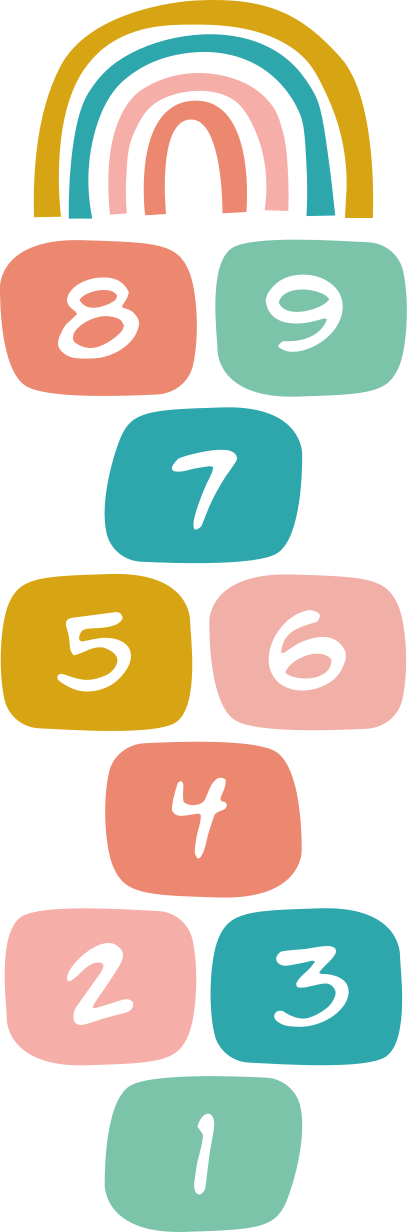 Detský vinylový koberec s dúhovým skákaním - Tenstickers