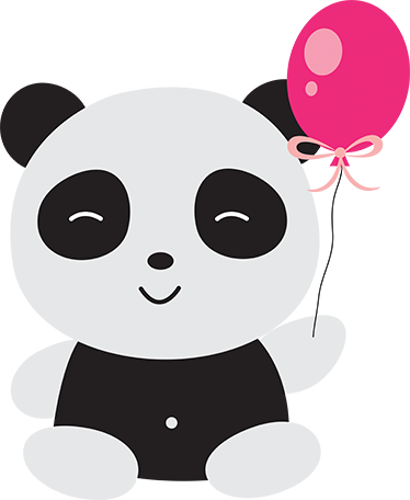 Detský vinylový koberec panda s ružovým balónom - Tenstickers