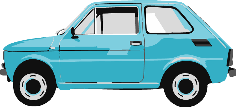 Detský vinylový koberec modré vintage auto - Tenstickers