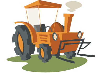 Detský vinylový koberec oranžový traktor - Tenstickers