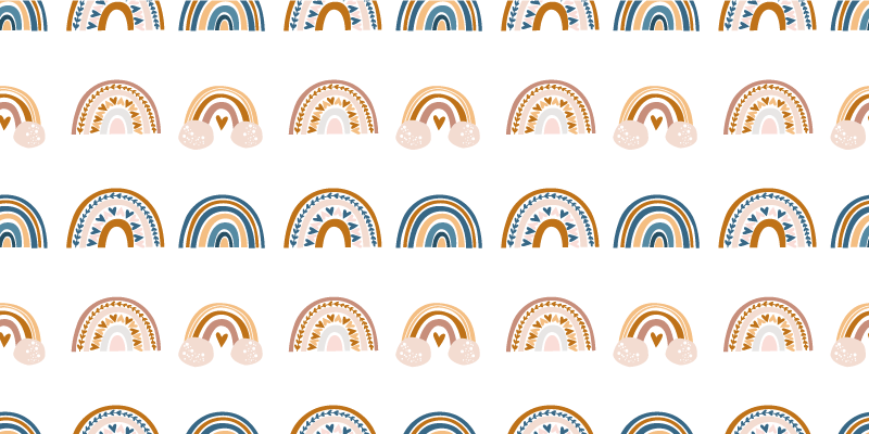 Detský vinylový koberec s ručne kreslenou jesennou dúhou - Tenstickers