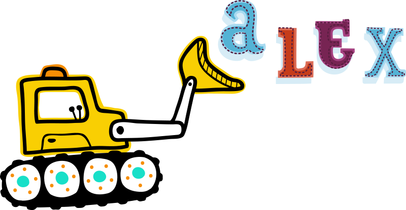 Detský vinylový koberec s menom bageru - Tenstickers