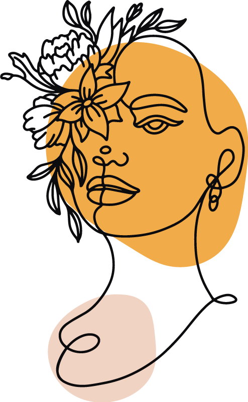 Vinylový koberec do spálne s minimalistickým portrétom ženy - Tenstickers