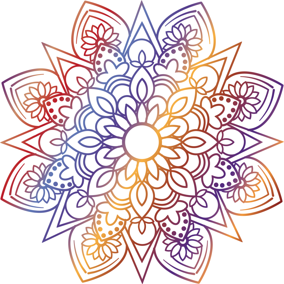 Vinylový koberec do spálne žiarivá ohnivá mandala - Tenstickers
