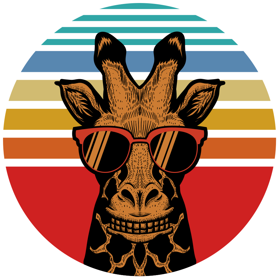 Vinylový koberec do spálne hipsterská žirafa - Tenstickers