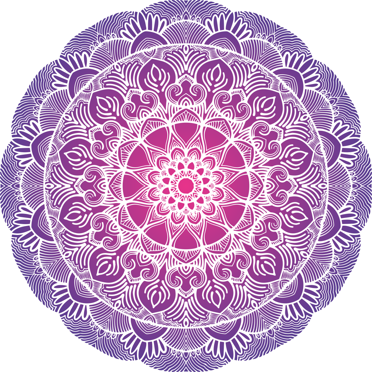 Vinylový koberec do spálne mandala fialovej kvetiny života - Tenstickers