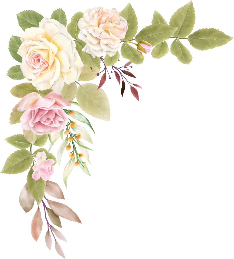 Vinylový koberec do spálne s ružovými a bielymi kvetmi - Tenstickers