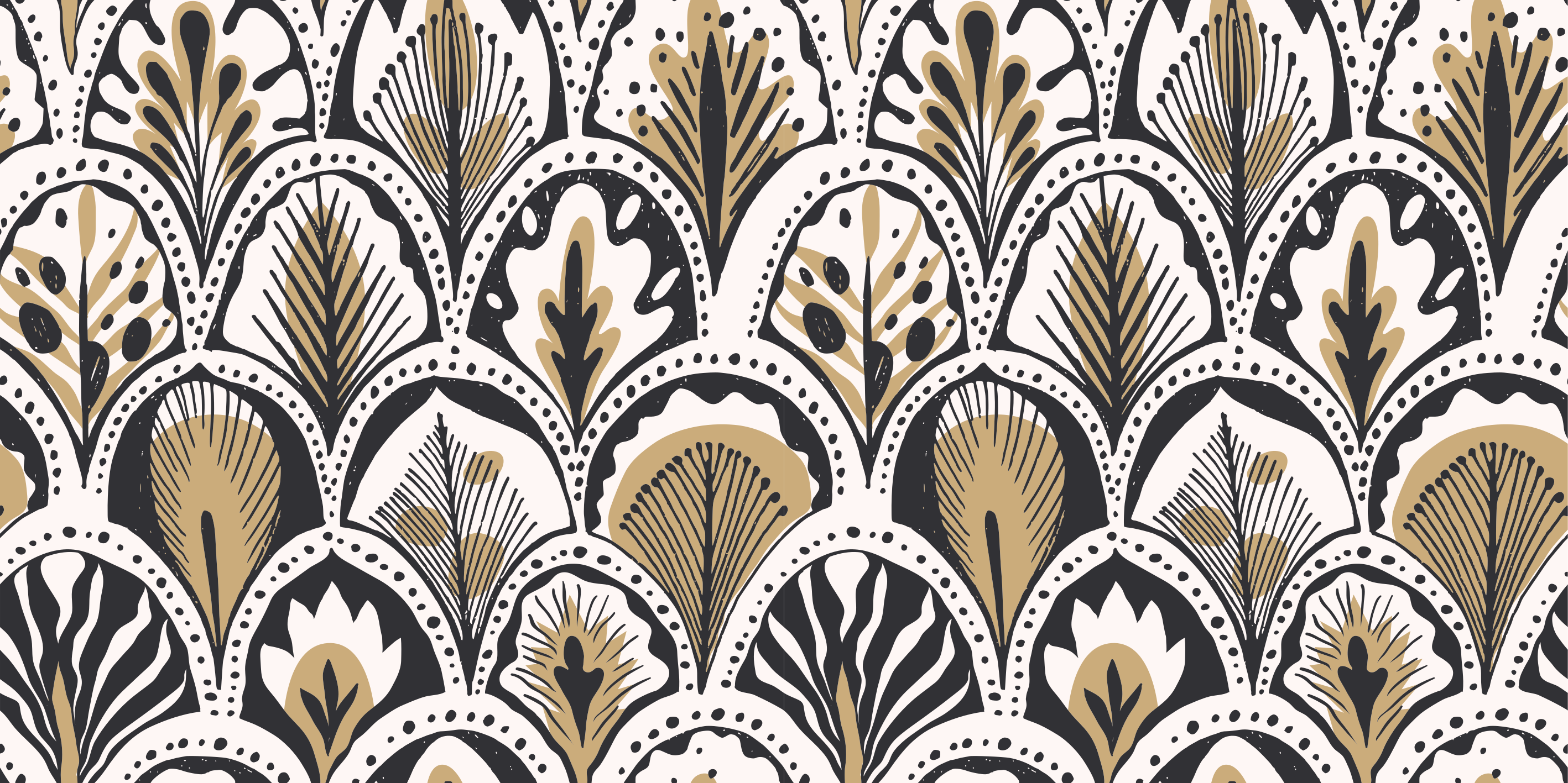 Vinylový koberec do spálne s fanúšikmi art deco - Tenstickers