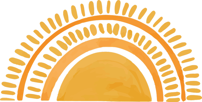 Vinylový koberec do spálne s nakresleným žltým slnkom - Tenstickers