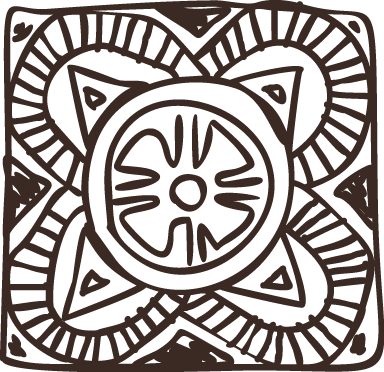 Vinylový koberec do spálne etnický kvetinový štvorcový - Tenstickers