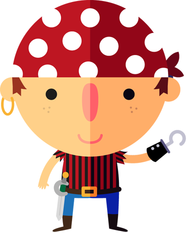Detský vinylový koberec s pirátskou ilustráciou - Tenstickers
