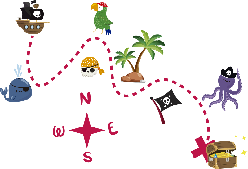 Detský vinylový hry mapa pokladu - Tenstickers