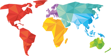 Vinylový koberec s mapou sveta geometrický - Tenstickers