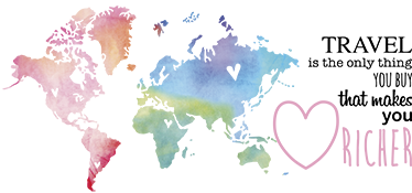 Vinylový koberec s mapou sveta a textom o cestovaní - Tenstickers