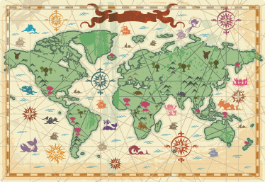 Vinylový koberec s mapou sveta klasický detský - Tenstickers