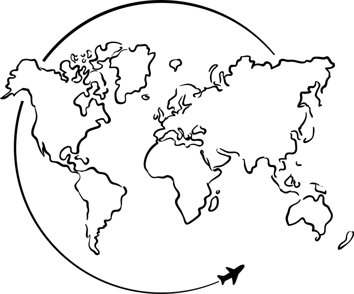 Vinylový kvoberec s mapou sveta letový kruh - Tenstickers