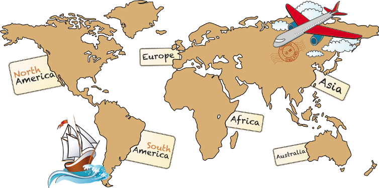 Vinylový koberec s mapou sveta v anglických kontinentoch - Tenstickers