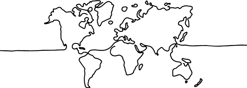 Vinylový koberec s mapou sveta v líniovej kresbe - Tenstickers