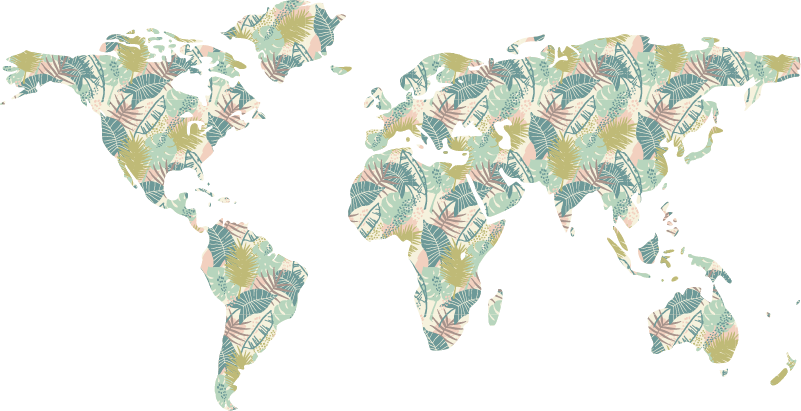 Vinylový koberec s mapou sveta tropická mapa - Tenstickers