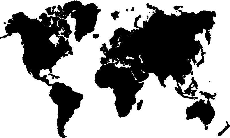 Vinylový koberec s mapou sveta jednofarebný - Tenstickers