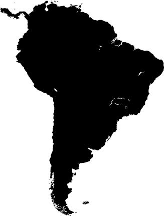 Vinylový koberec s mapou sveta silueta južnej ameriky - Tenstickers