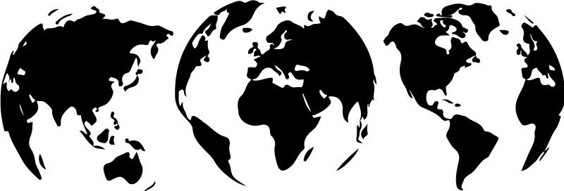 Vinylový koberec s mapou sveta 3d mapa kontinentov - Tenstickers