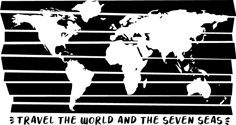 Vinylový koberec s mapou sveta cestuj po svete - Tenstickers