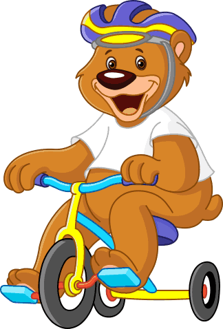 Detský vinylový koberec s cyklistickým medveďom - Tenstickers