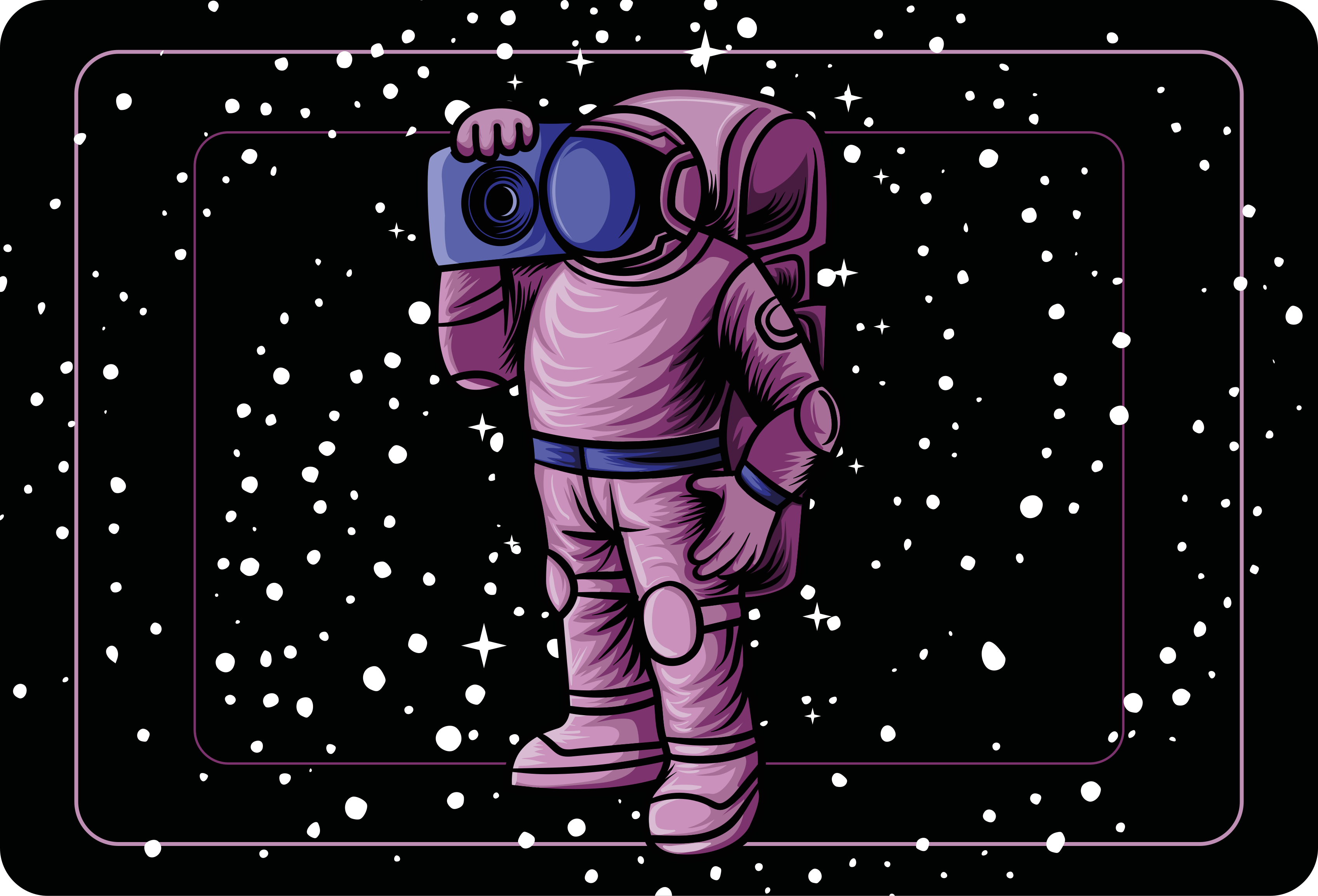 Detský vinylový koberec astronaut s rádiopáskou - Tenstickers