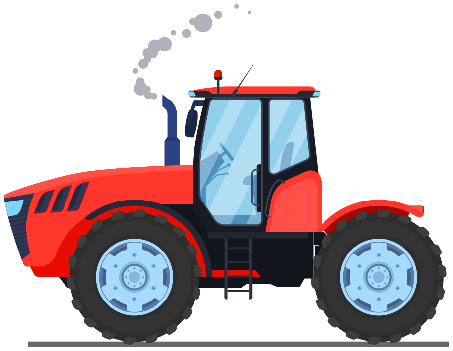 Detský vinylový koberec červený nový traktor - Tenstickers