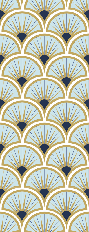 Vinylový koberec do kúpeľne v odtieňoch art deco modrej - Tenstickers