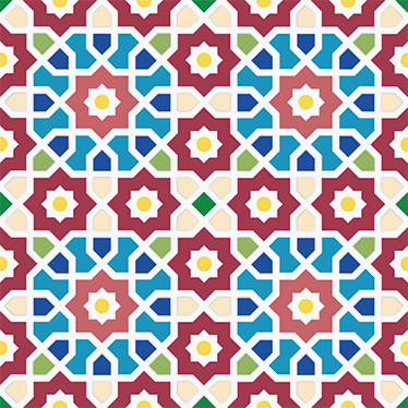 Vinylový koberec do kúpeľne arabská hydraulická dlažba - Tenstickers