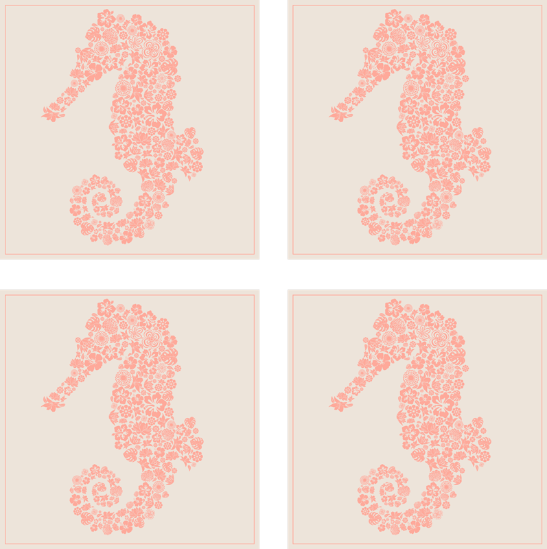 Vinylový koberec do kúpeľne kvetinový morský koník - Tenstickers
