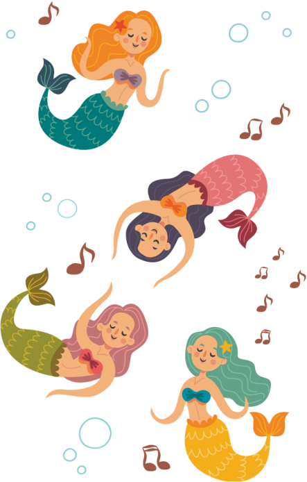 Vinylový koberec do kúpeľne tancujúce morské panny - Tenstickers