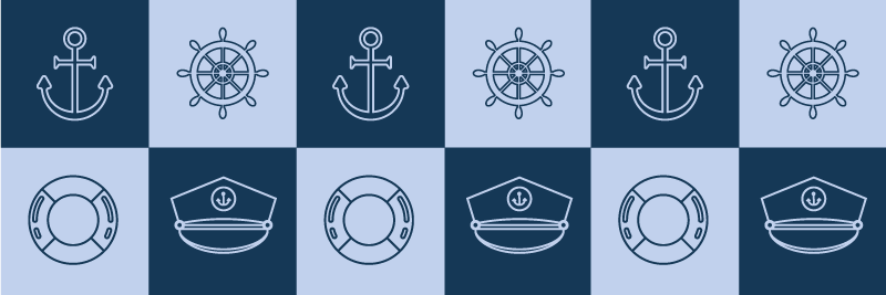 Vinylový koberec do kúpeľne s námornými symbolmi - Tenstickers