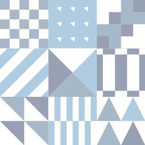 Vinylový koberec do kúpeľne s geometrickým modrým vzorom - Tenstickers