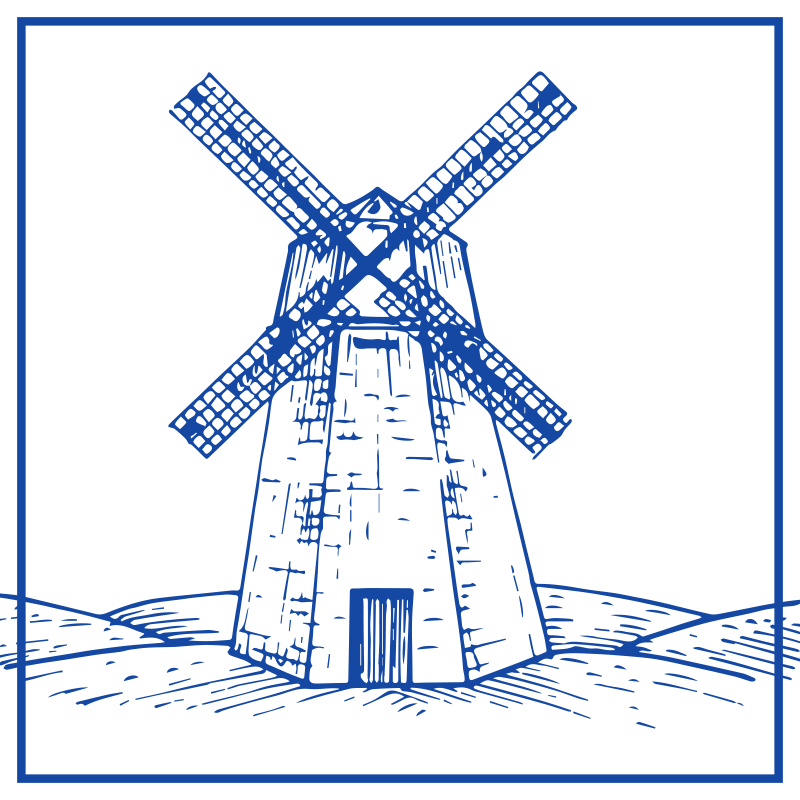 Vinylový koberec do kuchyne modrý mlyn z delftu - Tenstickers