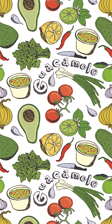 Vinylový koberec do kuchyne s mexickými ovocnými motívmi - Tenstickers