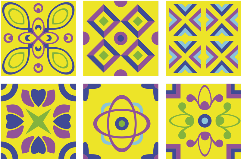 Vinylový koberec do kuchyne psychedelické symetrie - Tenstickers