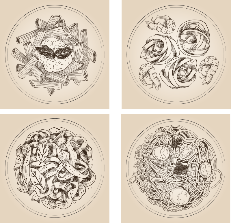 Vinylový koberec do kuchyne s ozdobnými taniermi - Tenstickers