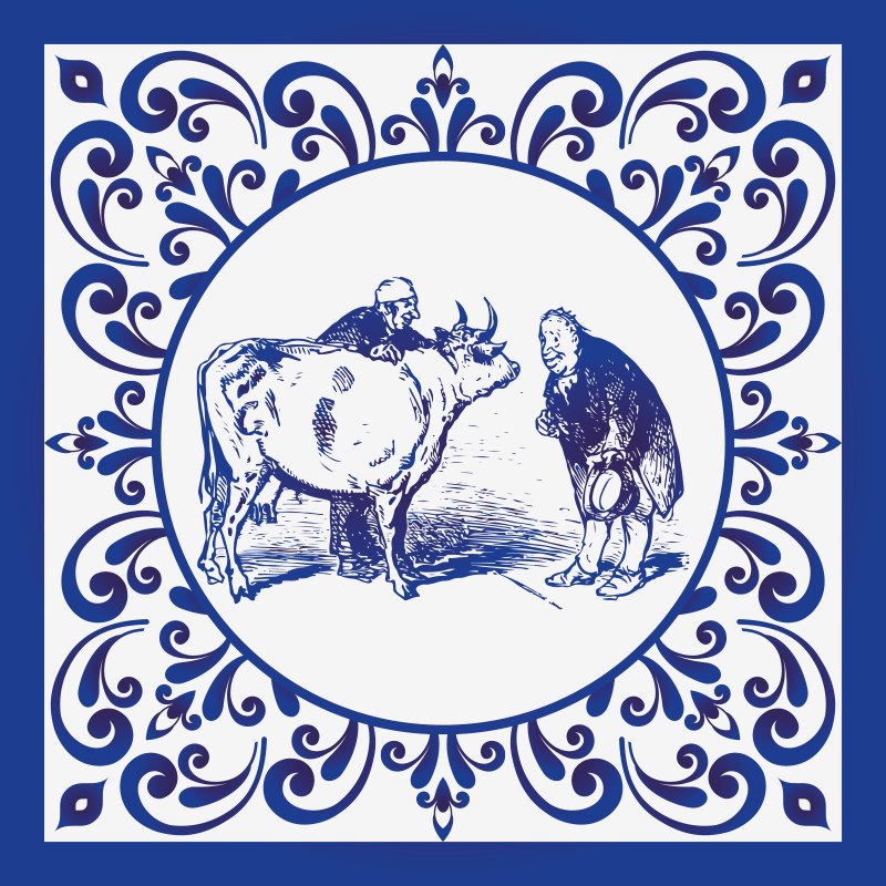 Vinylový koberec do kuchyne muži a kravy - Tenstickers
