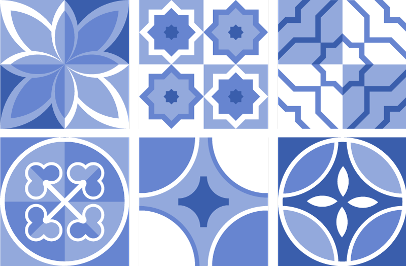 Vinylový koberec do kuchyne s dlažbou azulejos cindito - Tenstickers