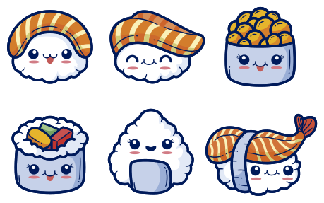 Vinylový koberec do kuchyne roztomilé sushi - Tenstickers