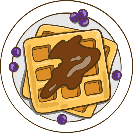 Vinylový koberec do kuchyne nálepky s ilustráciou vaflí - Tenstickers