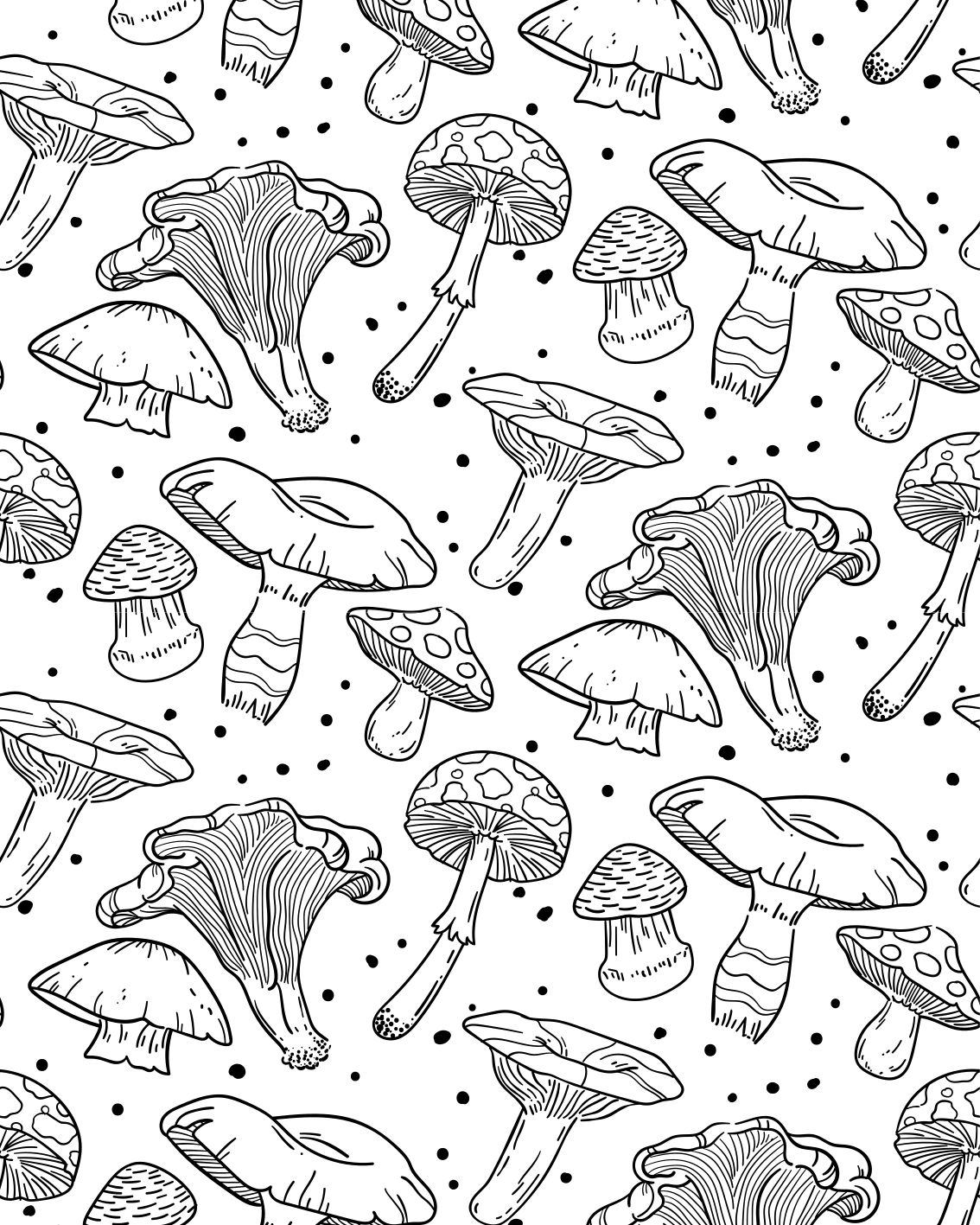 Vinylový koberec do kuchyne s jednostranným vzorom húb - Tenstickers